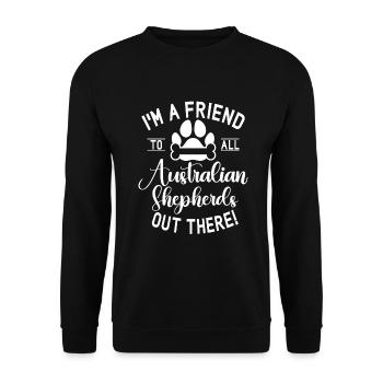 Cadeaux de berger australien - Sweat-shirt Unisexe - noir - Devant - Alina (178cm) & Michal (187cm)