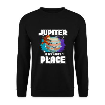 Jupiter Planet Geschenk - Unisex Pullover - Schwarz - Vorne - Alina (178cm) & Michal (187cm)
