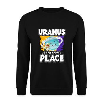 Uranus Planet Gift - Unisex Sweatshirt - black - Front - Alina (178cm) & Michal (187cm)