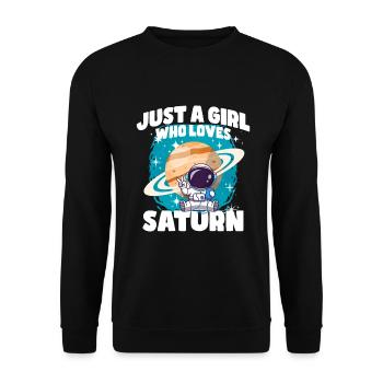Mädchen Saturn Geschenk - Unisex Pullover - Schwarz - Vorne - Alina (178cm) & Michal (187cm)