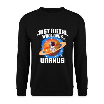 Girl Uranus Gift - Unisex Sweatshirt - black - Front - Alina (178cm) & Michal (187cm)