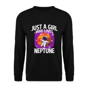 Girl Neptune Gift - Unisex Sweatshirt - black - Front - Alina (178cm) & Michal (187cm)