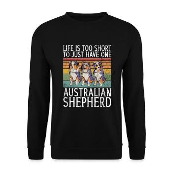 Australian Shepherd Gifts - Unisex Sweatshirt - black - Front - Alina (178cm) & Michal (187cm)