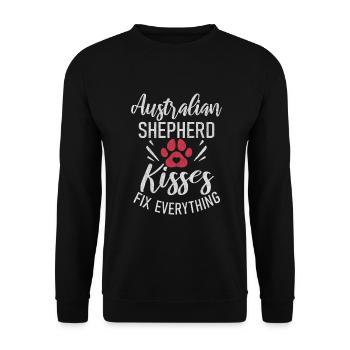 Australian Shepherd Gifts - Unisex Sweatshirt - black - Front - Alina (178cm) & Michal (187cm)