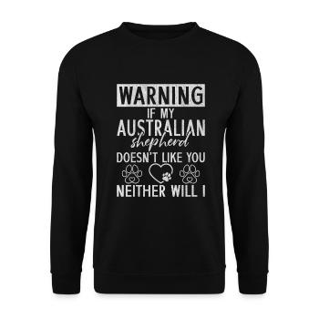 Australian Shepherd Gifts - Unisex Sweatshirt - black - Front - Alina (178cm) & Michal (187cm)