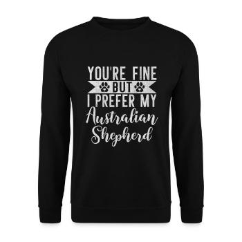 Australian Shepherd Gifts - Unisex Sweatshirt - black - Front - Alina (178cm) & Michal (187cm)
