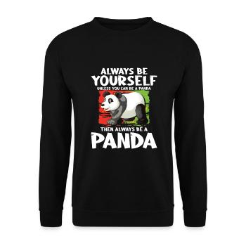Panda - Unisex Sweatshirt - black - Front - Alina (178cm) & Michal (187cm)