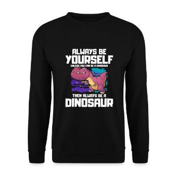 T-Rex - Unisex Pullover - Schwarz - Vorne - Alina (178cm) & Michal (187cm)