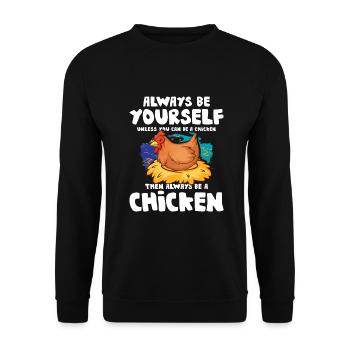Poulets - Sweat-shirt Unisexe - noir - Devant - Alina (178cm) & Michal (187cm)