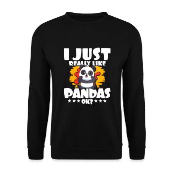 Panda - Unisex Sweatshirt - black - Front - Alina (178cm) & Michal (187cm)