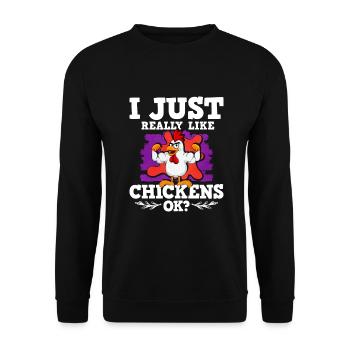 Poulets - Sweat-shirt Unisexe - noir - Devant - Alina (178cm) & Michal (187cm)