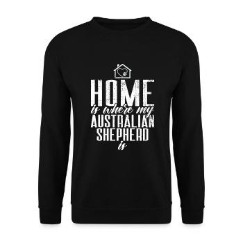 Australian Shepherd Gifts - Unisex Sweatshirt - black - Front - Alina (178cm) & Michal (187cm)