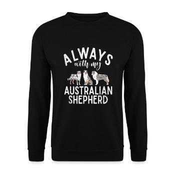 Cadeaux de berger australien - Sweat-shirt Unisexe - noir - Devant - Alina (178cm) & Michal (187cm)