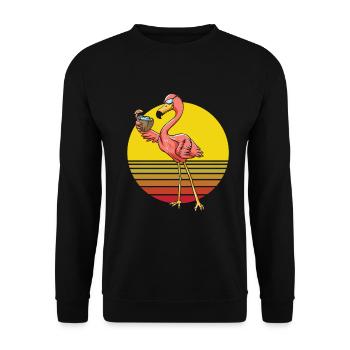 Flamingo - Unisex Sweatshirt - black - Front - Alina (178cm) & Michal (187cm)