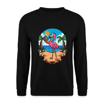 Flamingo - Unisex Sweatshirt - black - Front - Alina (178cm) & Michal (187cm)