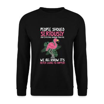 Flamingo - Unisex Sweatshirt - black - Front - Alina (178cm) & Michal (187cm)