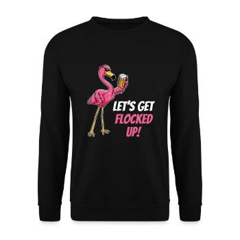 Flamingo - Unisex Sweatshirt - black - Front - Alina (178cm) & Michal (187cm)