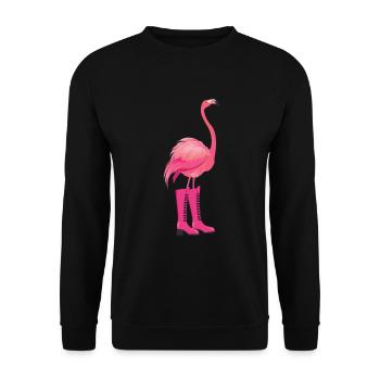 Flamingo - Unisex Sweatshirt - black - Front - Alina (178cm) & Michal (187cm)