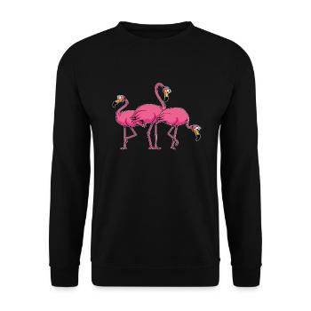 Flamingo - Unisex Sweatshirt - black - Front - Alina (178cm) & Michal (187cm)