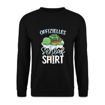 Offizielles Schlafshirt Schildkröte - Unisex Pullover - Schwarz - Vorne - Alina (178cm) & Michal (187cm)