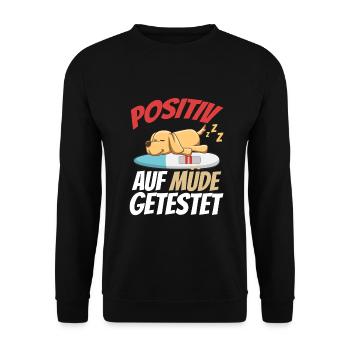 Positiv Auf Müde Getestet Golden Retriever - Unisex Pullover - Schwarz - Vorne - Alina (178cm) & Michal (187cm)