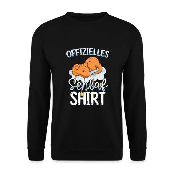 Offizielles Schlafshirt Golden T-Rex - Unisex Pullover - Schwarz - Vorne - Alina (178cm) & Michal (187cm)