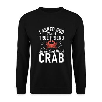 Krabbenliebhaber Geschenke - Unisex Pullover - Schwarz - Vorne - Alina (178cm) & Michal (187cm)