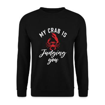 Krabbenliebhaber Geschenke - Unisex Pullover - Schwarz - Vorne - Alina (178cm) & Michal (187cm)