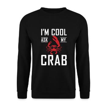 Crab Lover Gifts - Unisex Sweatshirt - black - Front - Alina (178cm) & Michal (187cm)