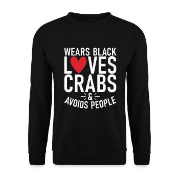 Crab Lover Gifts - Unisex Sweatshirt - black - Front - Alina (178cm) & Michal (187cm)