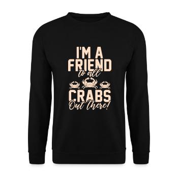 Cadeaux Crab Lover - Sweat-shirt Unisexe - noir - Devant - Alina (178cm) & Michal (187cm)