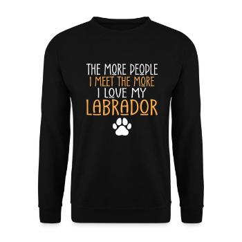 Labrador Liebhaber Geschenke - Unisex Pullover - Schwarz - Vorne - Alina (178cm) & Michal (187cm)