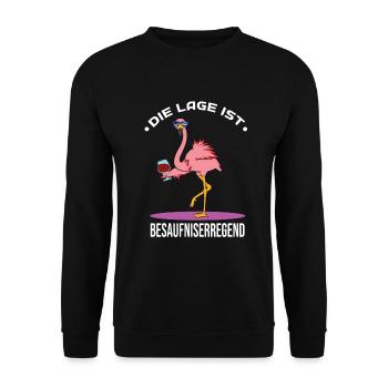 Die Lage ist Besaufniserregend - Unisex Pullover - Schwarz - Vorne - Alina (178cm) & Michal (187cm)