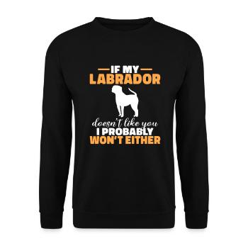 Cadeaux amoureux du Labrador - Sweat-shirt Unisexe - noir - Devant - Alina (178cm) & Michal (187cm)