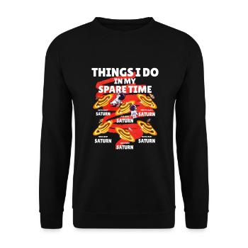 Saturn - Unisex Sweatshirt - black - Front - Alina (178cm) & Michal (187cm)