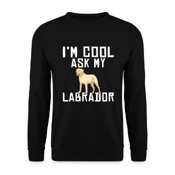 Labrador Liebhaber Geschenke - Unisex Pullover - Schwarz - Vorne - Alina (178cm) & Michal (187cm)