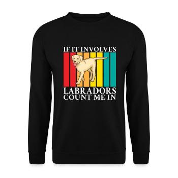 Labrador Liebhaber Geschenke - Unisex Pullover - Schwarz - Vorne - Alina (178cm) & Michal (187cm)