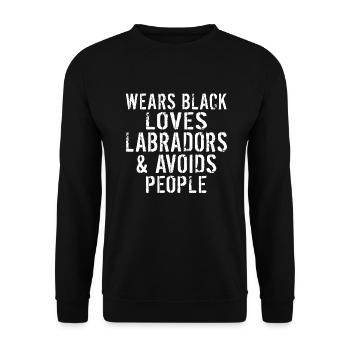 Labrador Liebhaber Geschenke - Unisex Pullover - Schwarz - Vorne - Alina (178cm) & Michal (187cm)