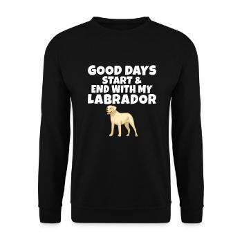 Cadeaux amoureux du Labrador - Sweat-shirt Unisexe - noir - Devant - Alina (178cm) & Michal (187cm)