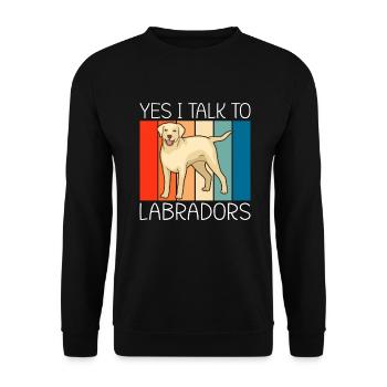 Labrador Liebhaber Geschenke - Unisex Pullover - Schwarz - Vorne - Alina (178cm) & Michal (187cm)