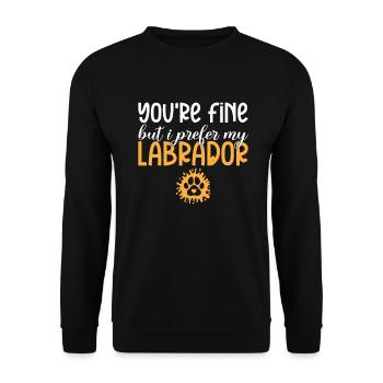 Labrador Liebhaber Geschenke - Unisex Pullover - Schwarz - Vorne - Alina (178cm) & Michal (187cm)