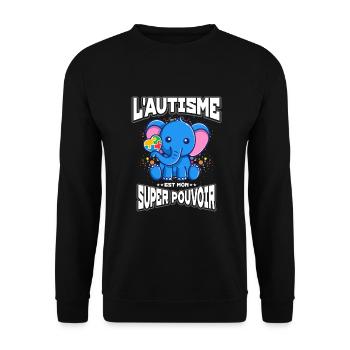 Cadeau autisme autisme - Sweat-shirt Unisexe - noir - Devant - Alina (178cm) & Michal (187cm)