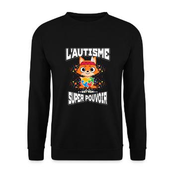 Cadeau autisme autisme - Sweat-shirt Unisexe - noir - Devant - Alina (178cm) & Michal (187cm)