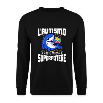 Autism Autism Gift - Unisex Sweatshirt - black - Front - Alina (178cm) & Michal (187cm)