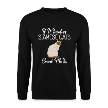 Cadeaux de chat siamois - Sweat-shirt Unisexe - noir - Devant - Alina (178cm) & Michal (187cm)