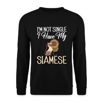 Cadeaux de chat siamois - Sweat-shirt Unisexe - noir - Devant - Alina (178cm) & Michal (187cm)