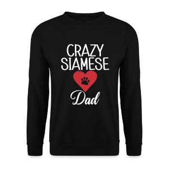 Siamesische Katze Geschenke - Unisex Pullover - Schwarz - Vorne - Alina (178cm) & Michal (187cm)