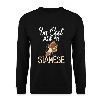 Cadeaux de chat siamois - Sweat-shirt Unisexe - noir - Devant - Alina (178cm) & Michal (187cm)