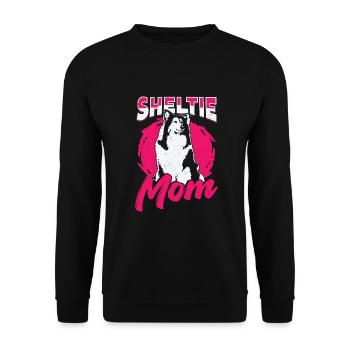 Sheltie Maman Chien Shetland Chien de berger Amoureux Cadeau - Sweat-shirt Unisexe - noir - Devant - Alina (178cm) & Michal (187cm)