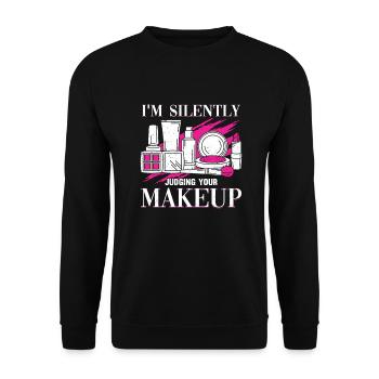I'm Silently Judging Your Makeup Cosmeteologist - Unisex Sweatshirt - black - Front - Alina (178cm) & Michal (187cm)